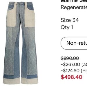 Marine Serre Patchwork Denim Wideleg